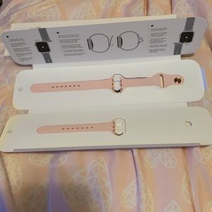 Brand New Apple Watch Pink Sand with rose gold pin